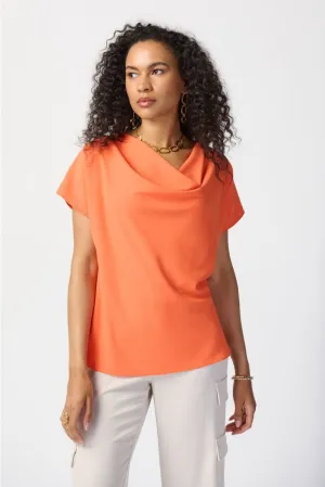 Joseph Ribkoff Cowl Neck Short Dolman Sleeve Lightweight Top 241099