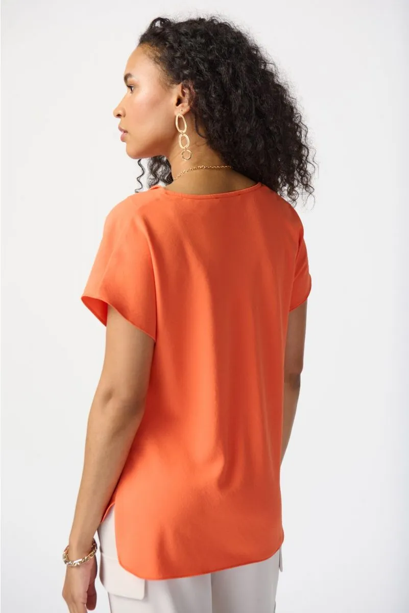 Joseph Ribkoff Cowl Neck Short Dolman Sleeve Lightweight Top 241099