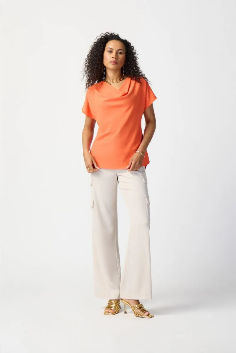 Joseph Ribkoff Cowl Neck Short Dolman Sleeve Lightweight Top 241099