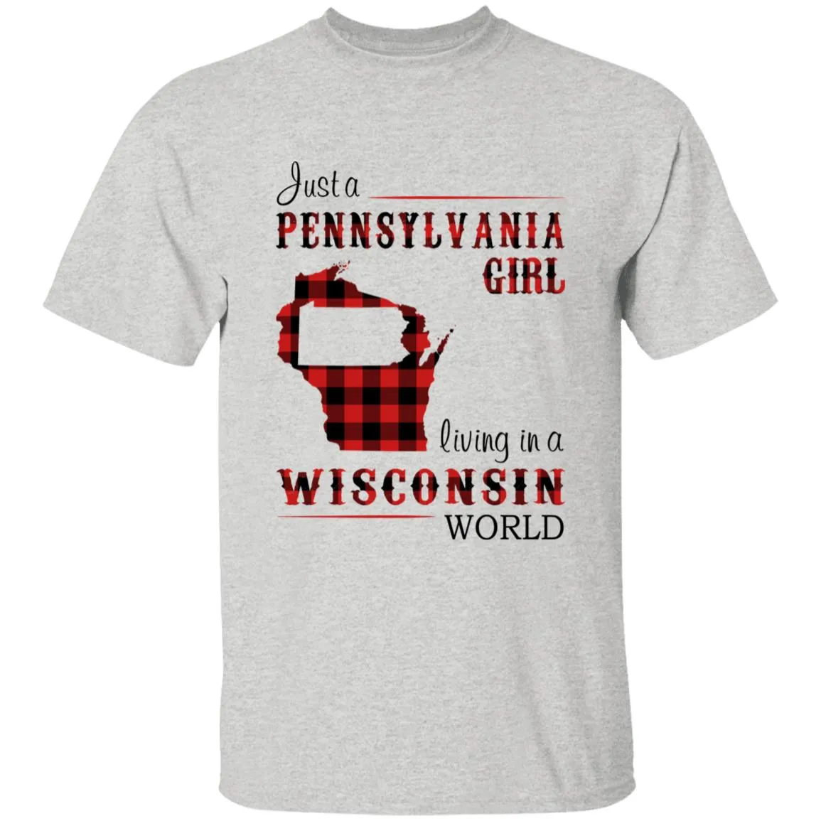 Just A Pennsylvania Girl Living In A Wisconsin World T-shirt