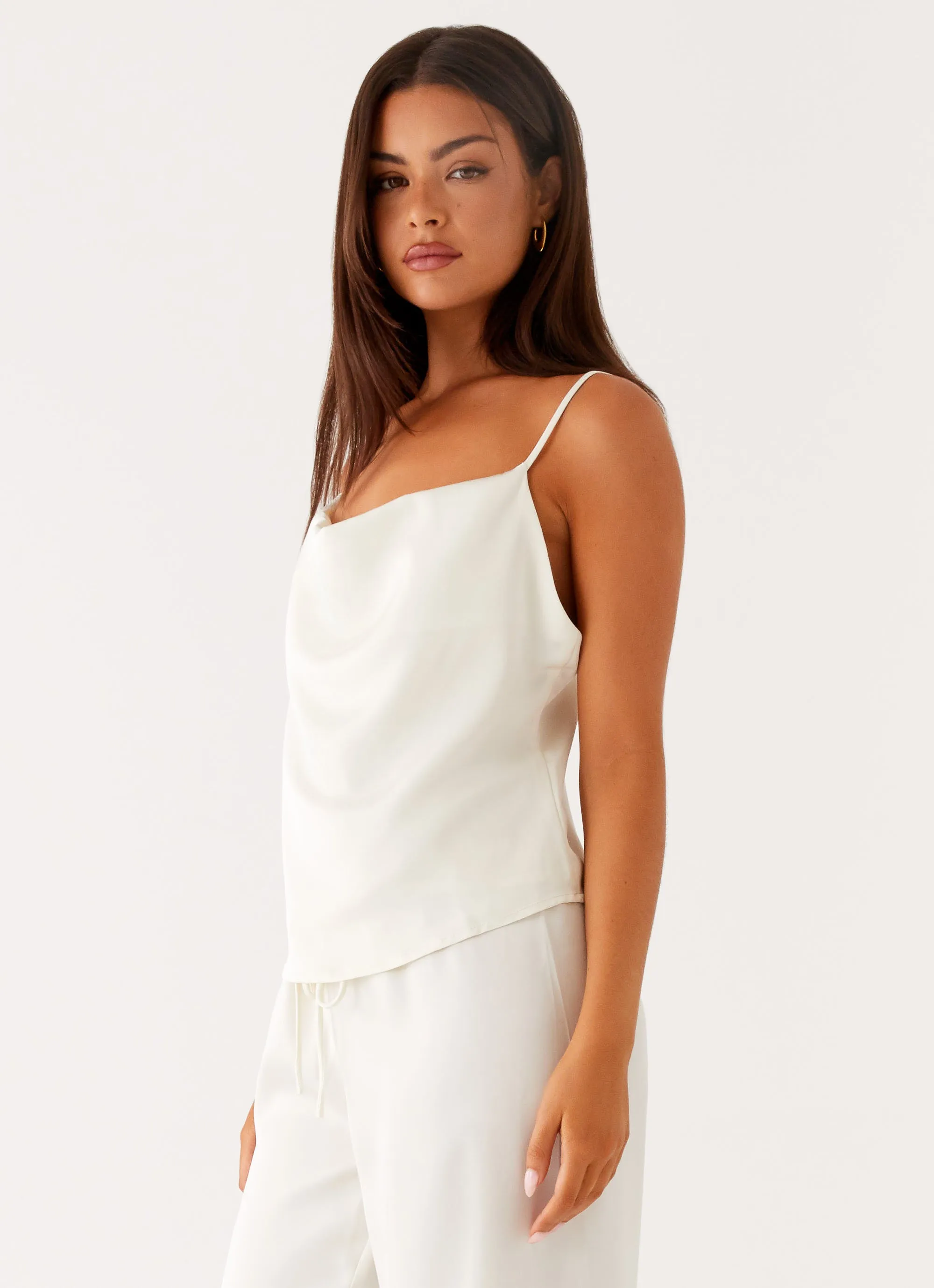 Kaia Cowl Neck Top - Butter