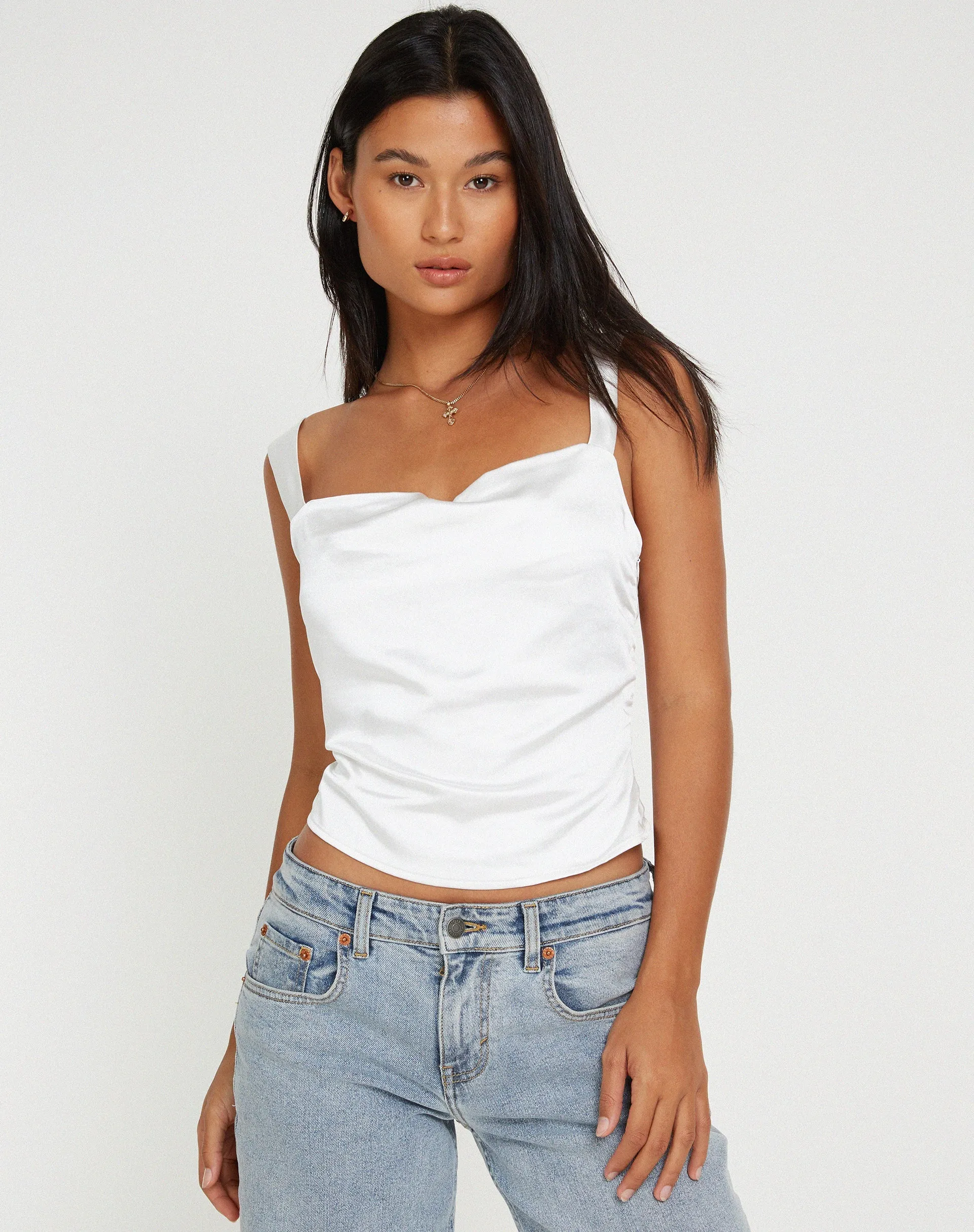 Kanaya Top in Satin Ivory