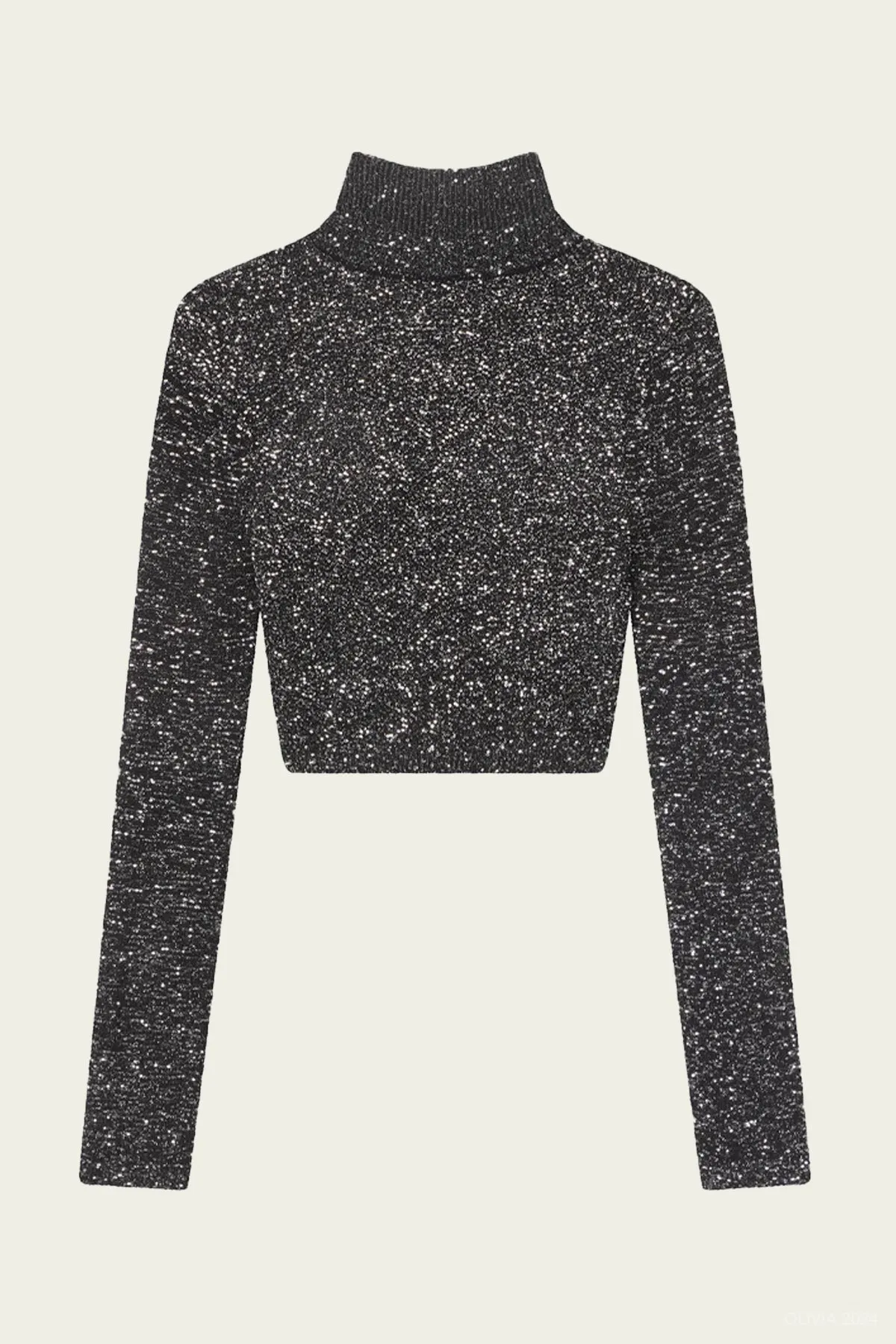 Kendall Sequin Embellished Top in Black/Silver
