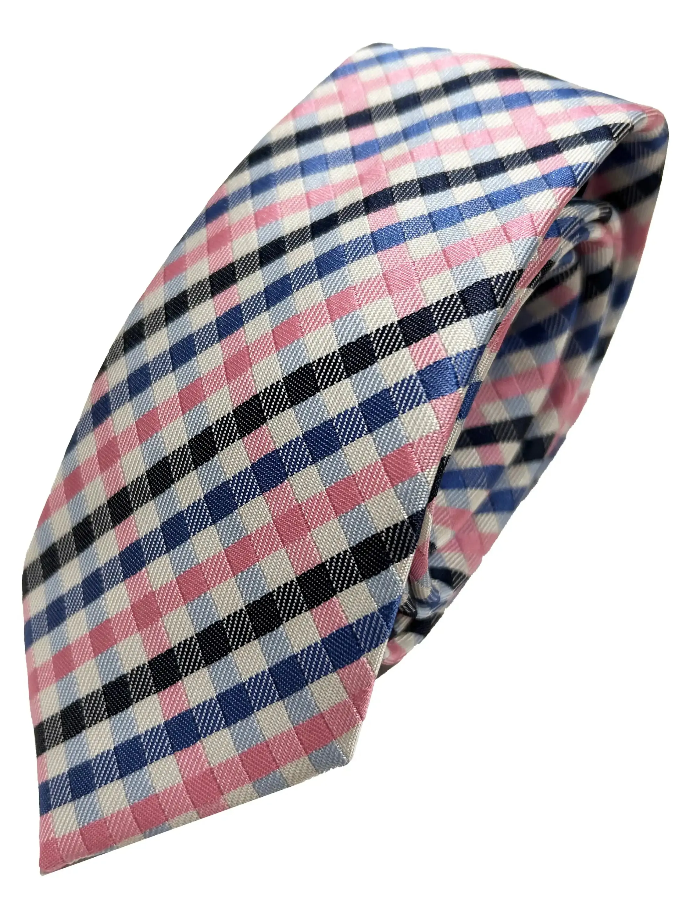 Knightsbridge Neckwear Pink/Blue Check Tie