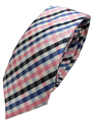 Knightsbridge Neckwear Pink/Blue Check Tie