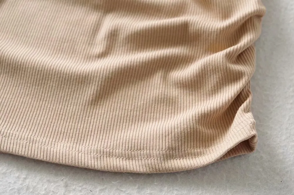Knit One Shoulder Sweater Mini Dresses