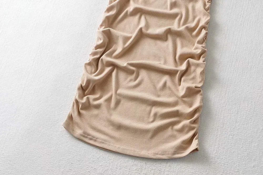 Knit One Shoulder Sweater Mini Dresses