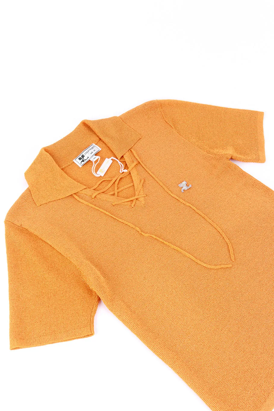 Lace Up Knit Polo Top