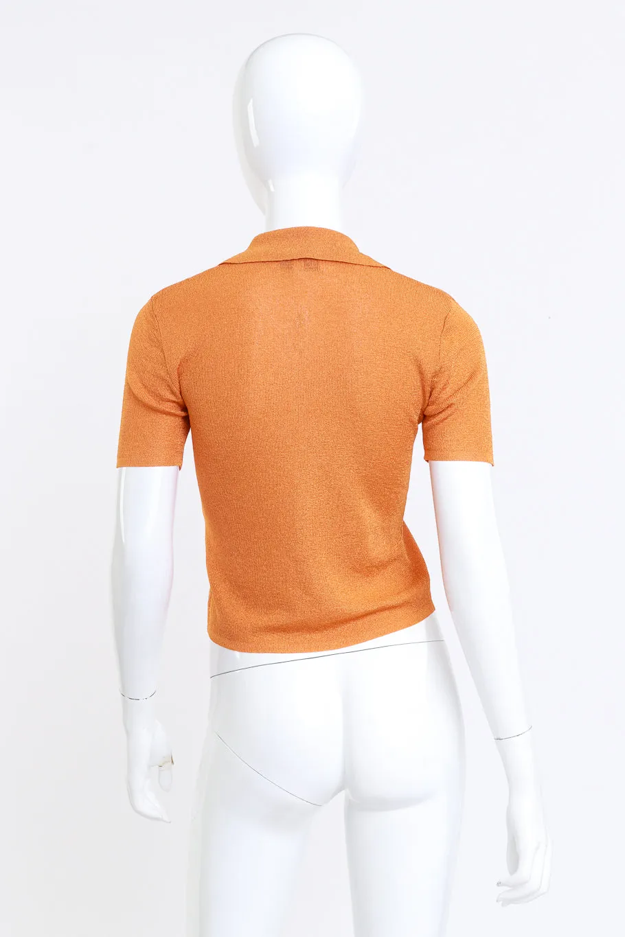 Lace Up Knit Polo Top