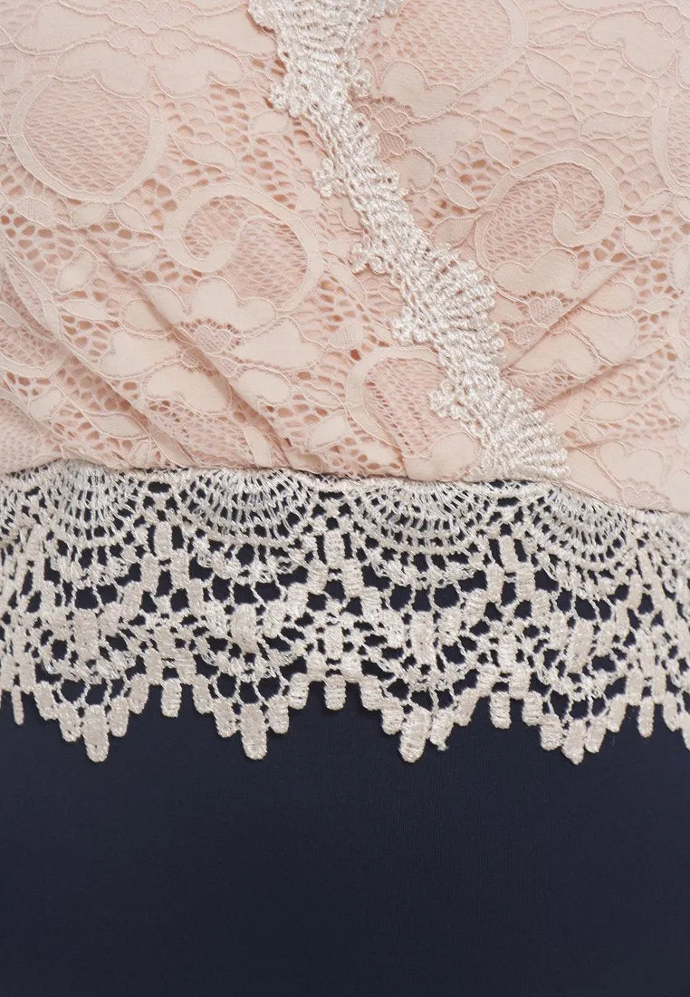 Lace Wrap Front Bodycon Dress