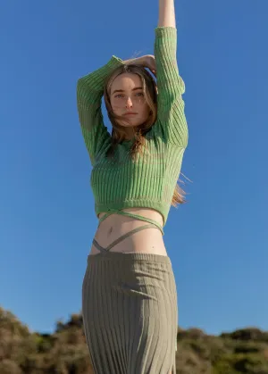 LARA LS TOP - PINE MELANGE