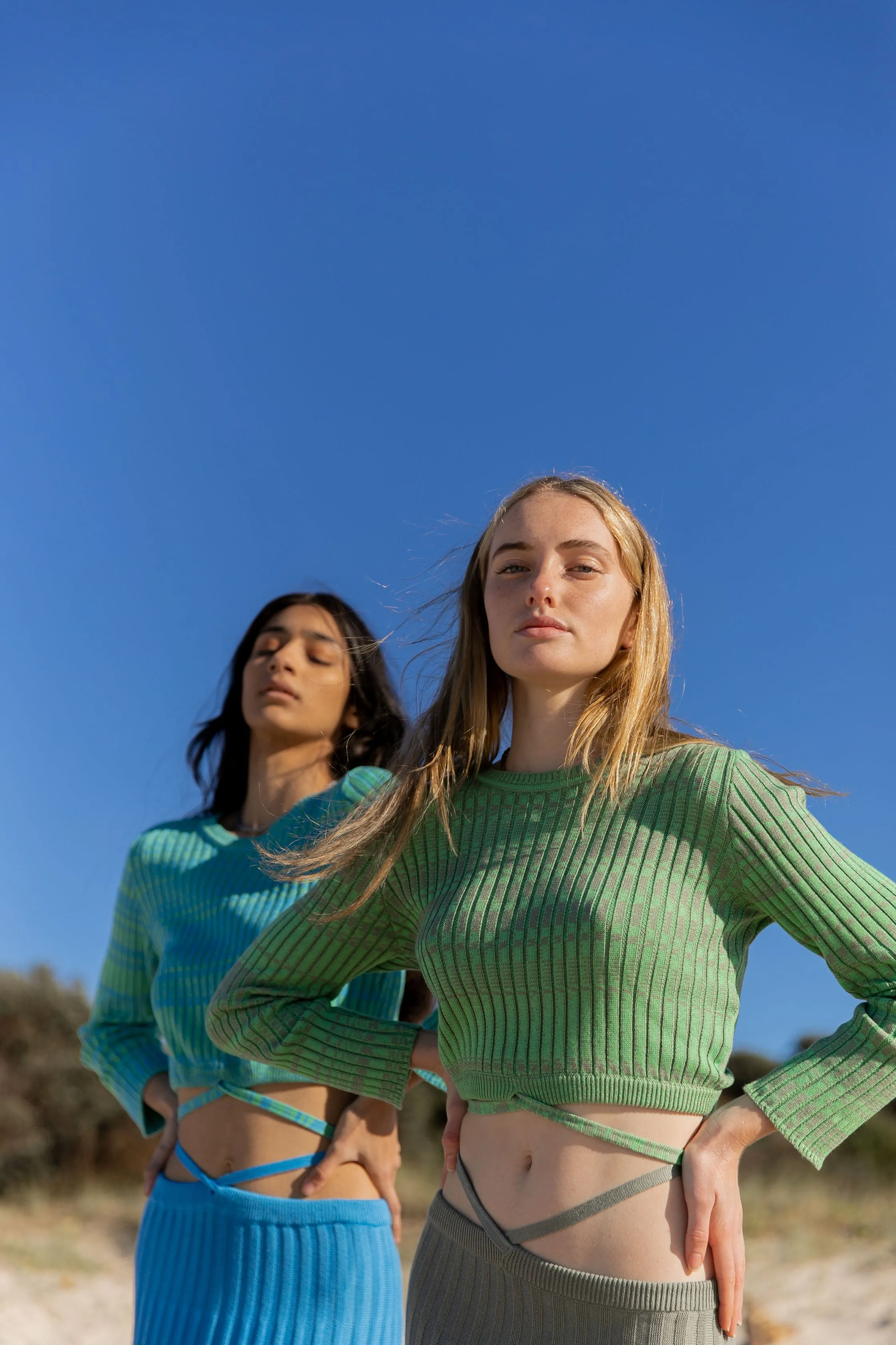 LARA LS TOP - PINE MELANGE