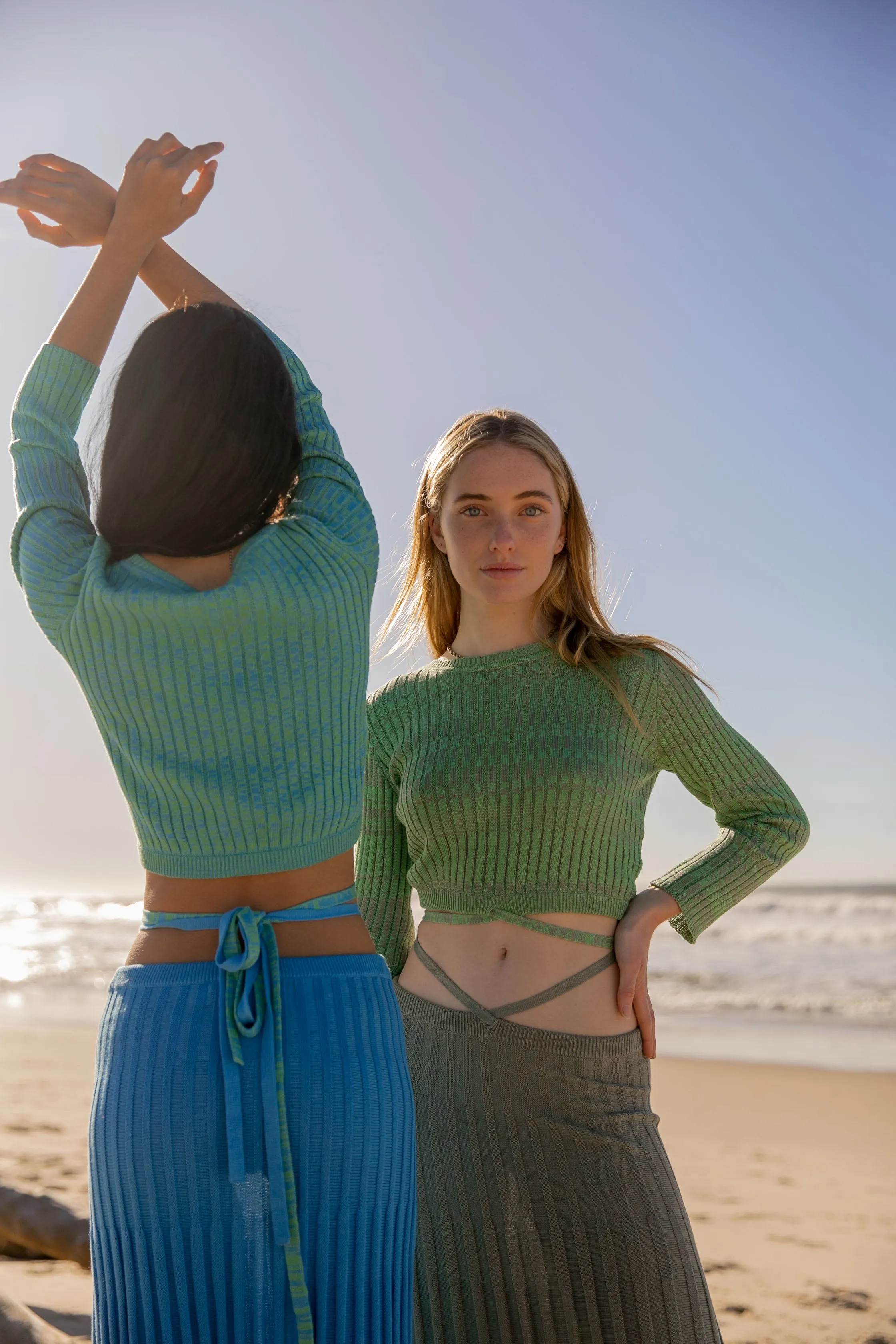 LARA LS TOP - PINE MELANGE