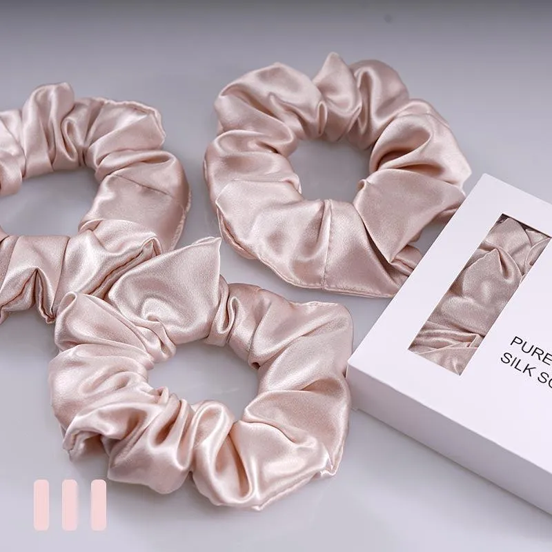 Large Silk Scrunchies - Nude - 3 Pack - Dropshipping