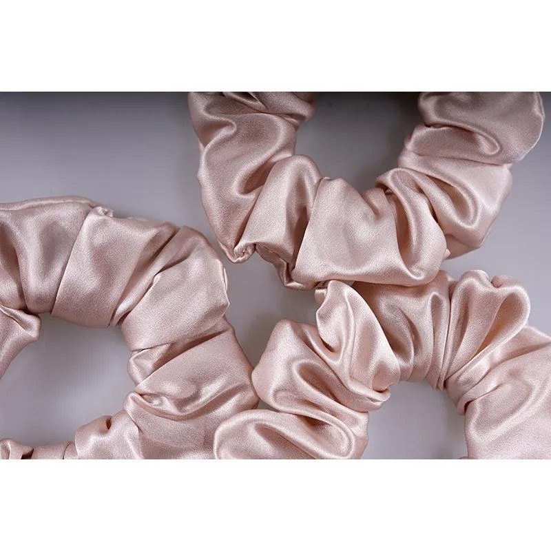 Large Silk Scrunchies - Nude - 3 Pack - Dropshipping