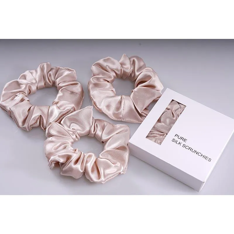 Large Silk Scrunchies - Nude - 3 Pack - Dropshipping