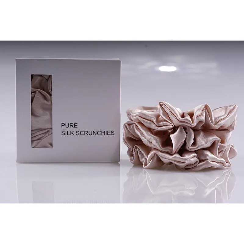 Large Silk Scrunchies - Nude - 3 Pack - Dropshipping