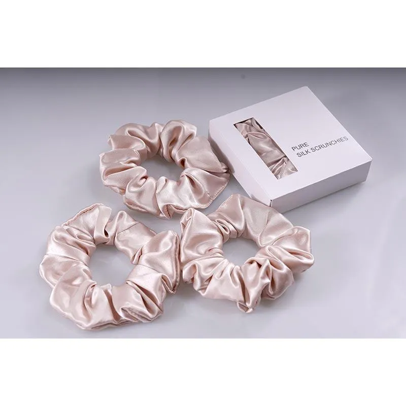Large Silk Scrunchies - Nude - 3 Pack - Dropshipping