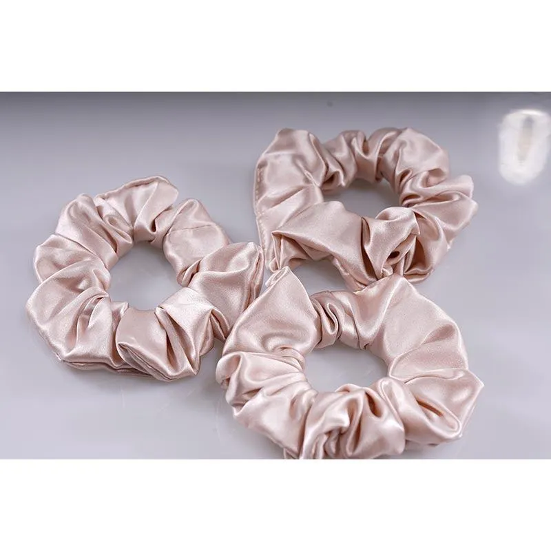 Large Silk Scrunchies - Nude - 3 Pack - Dropshipping