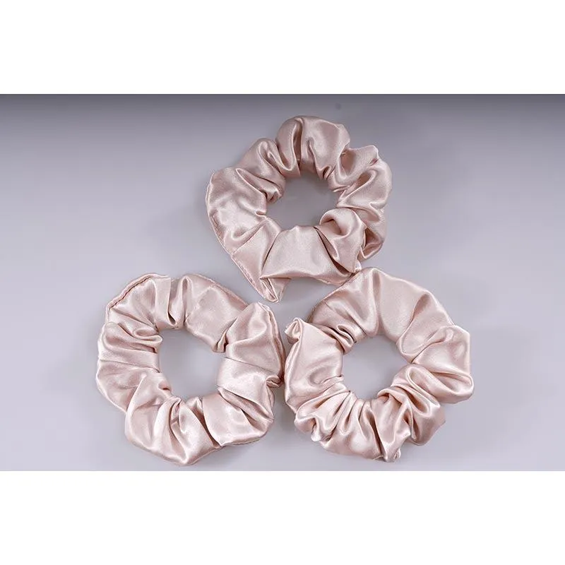 Large Silk Scrunchies - Nude - 3 Pack - Dropshipping