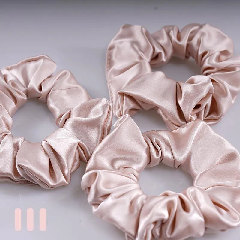 Large Silk Scrunchies - Nude - 3 Pack - Dropshipping