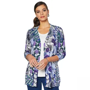 Lemon Way Women's 3/4-Sleeve Printed Cardigan