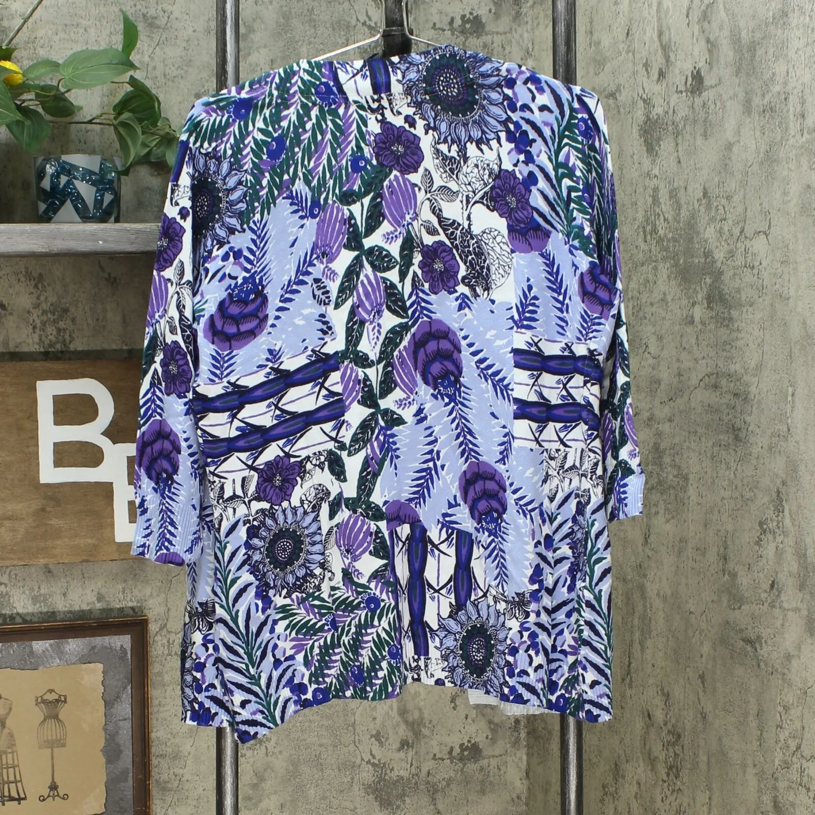Lemon Way Women's 3/4-Sleeve Printed Cardigan