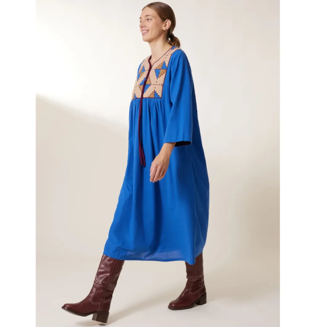 Leon & Harper Rom Dress Losange   Blue
