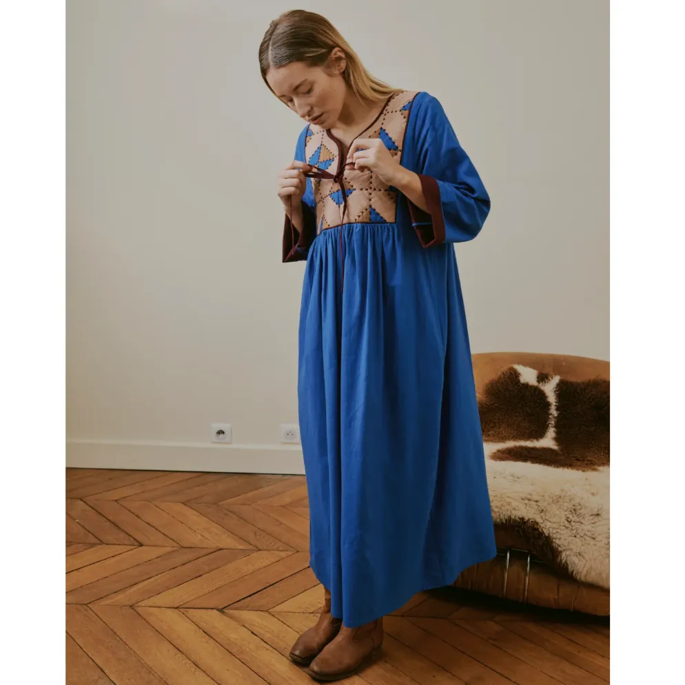 Leon & Harper Rom Dress Losange   Blue