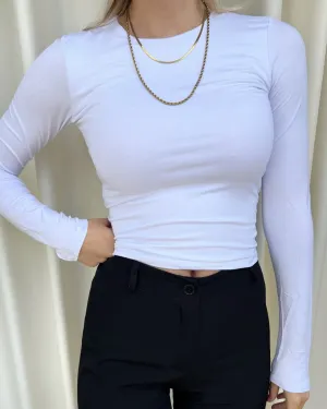 Lexie long sleeve top | Tall | Wit