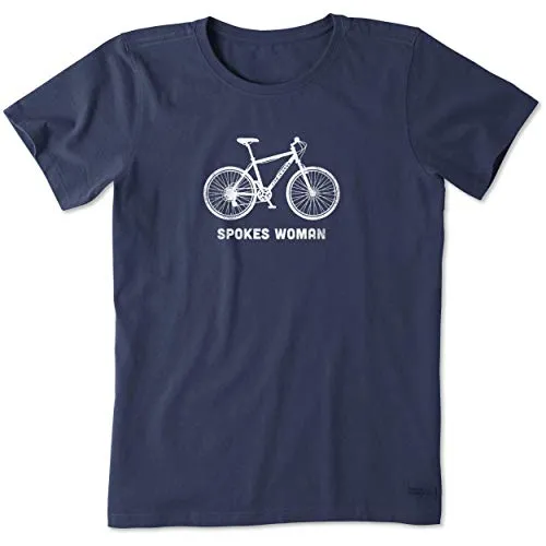Life is Good Womens Graphic T-Shirt Crusher Collection,Bike,Darkest Blue,XS