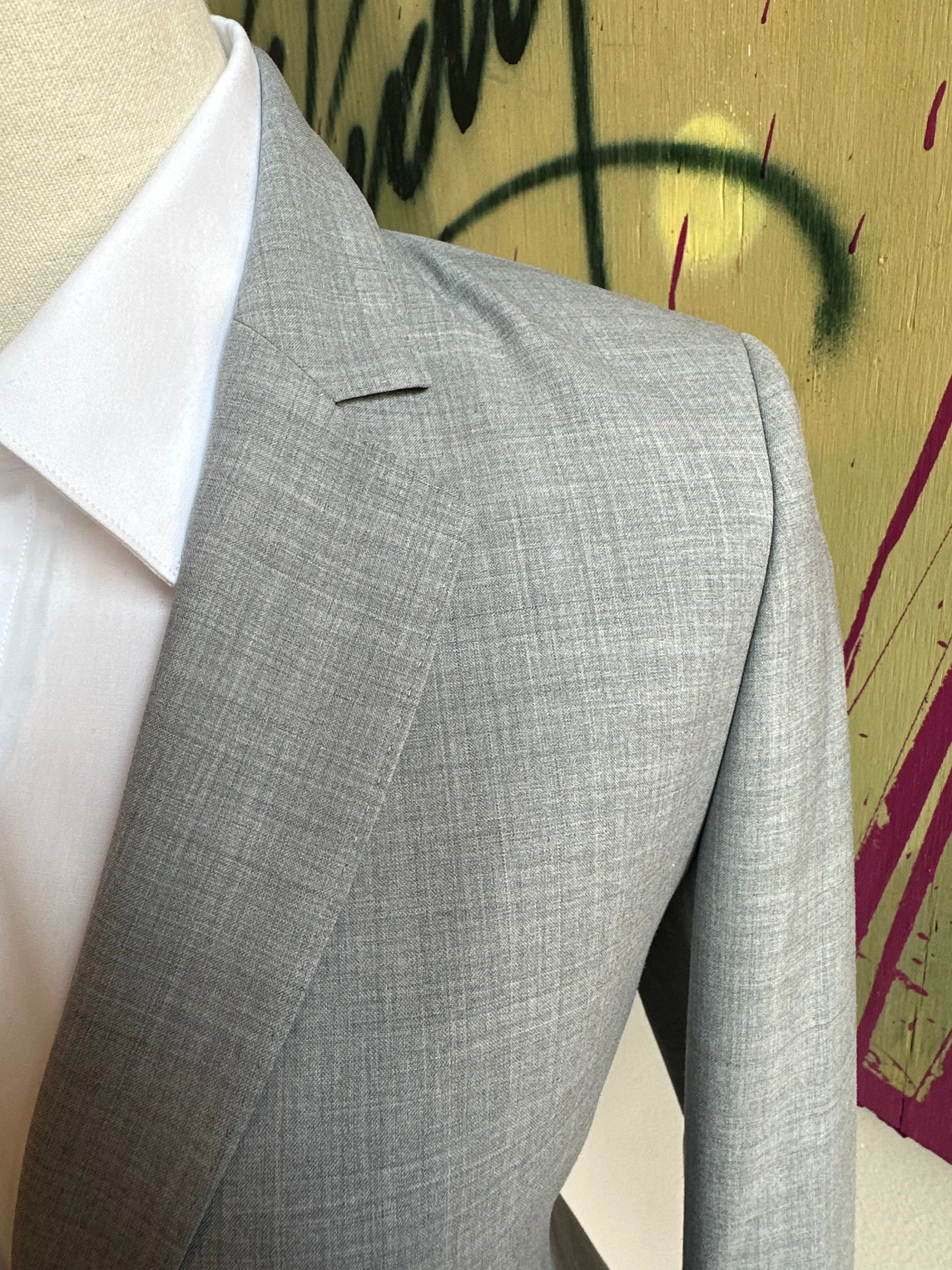 Light Gray Stretch Feminine Cut Premium Suit Coat