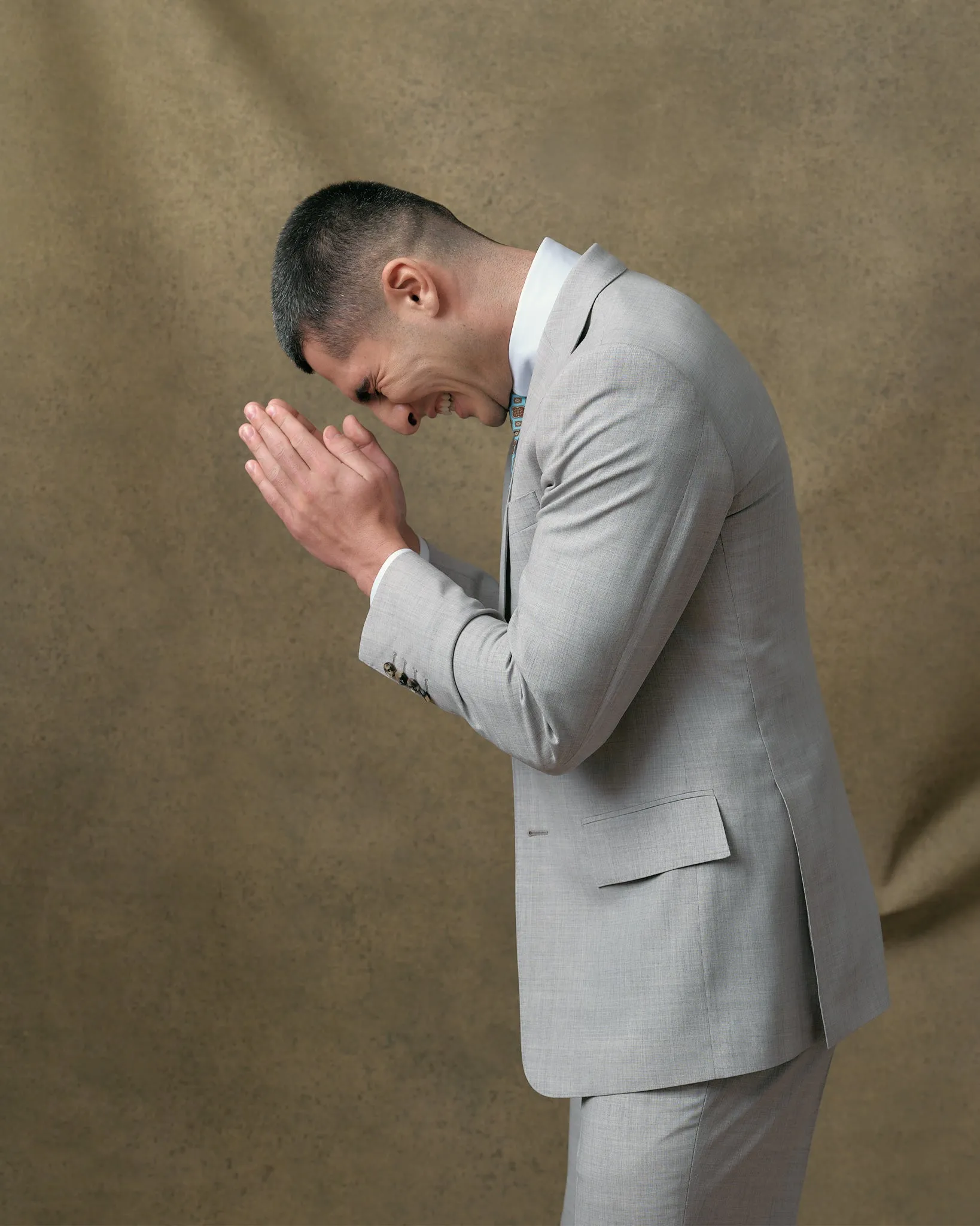 Light Grey Notch Lapel Suit