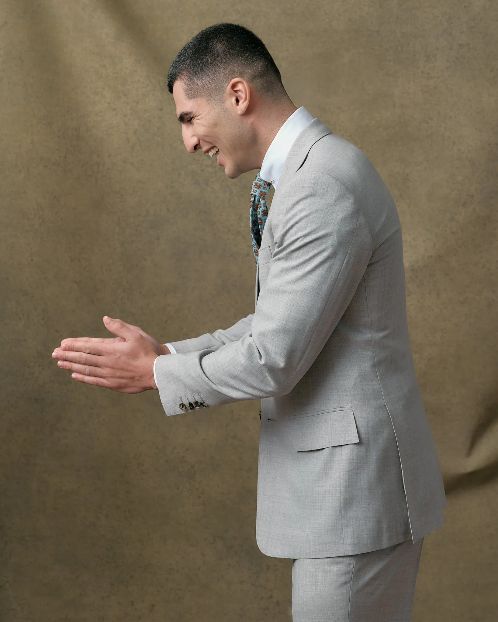 Light Grey Notch Lapel Suit