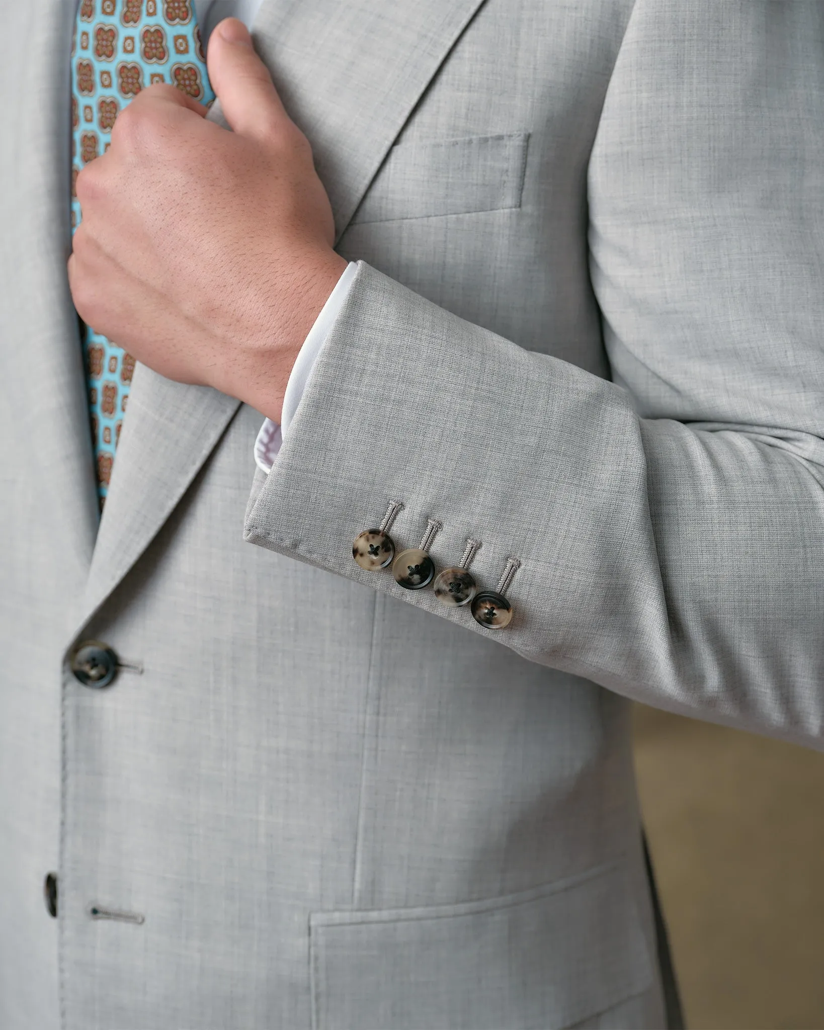 Light Grey Notch Lapel Suit