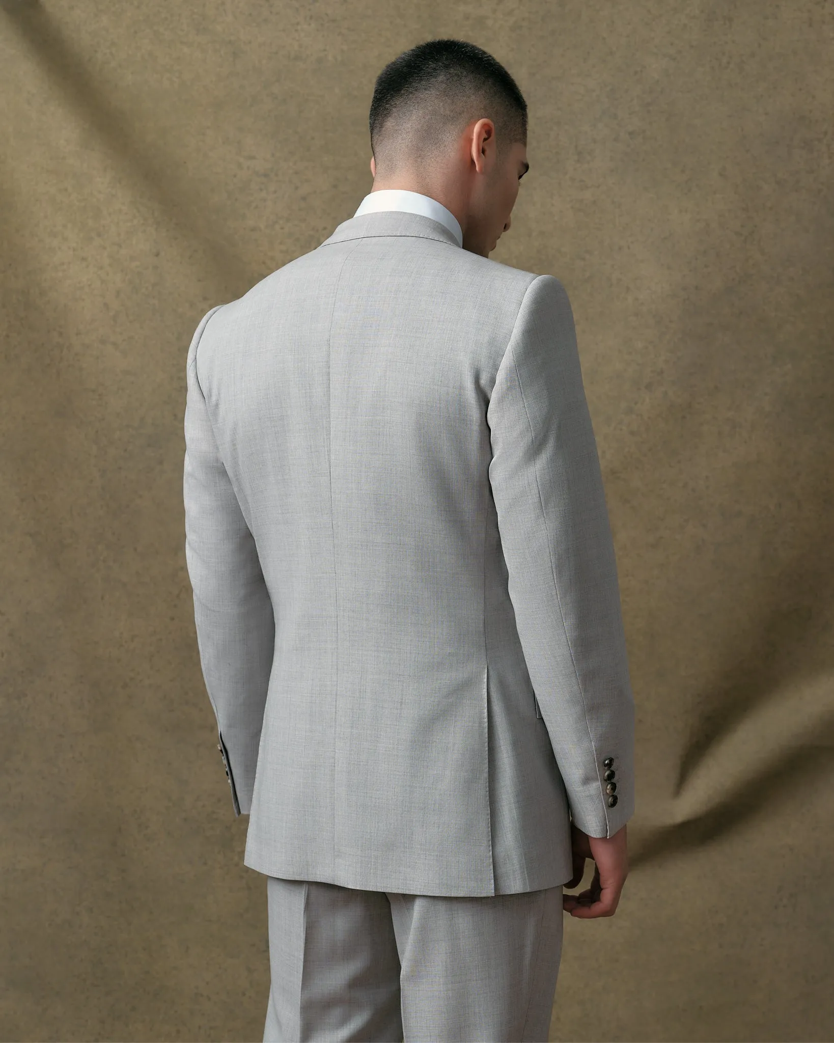 Light Grey Notch Lapel Suit