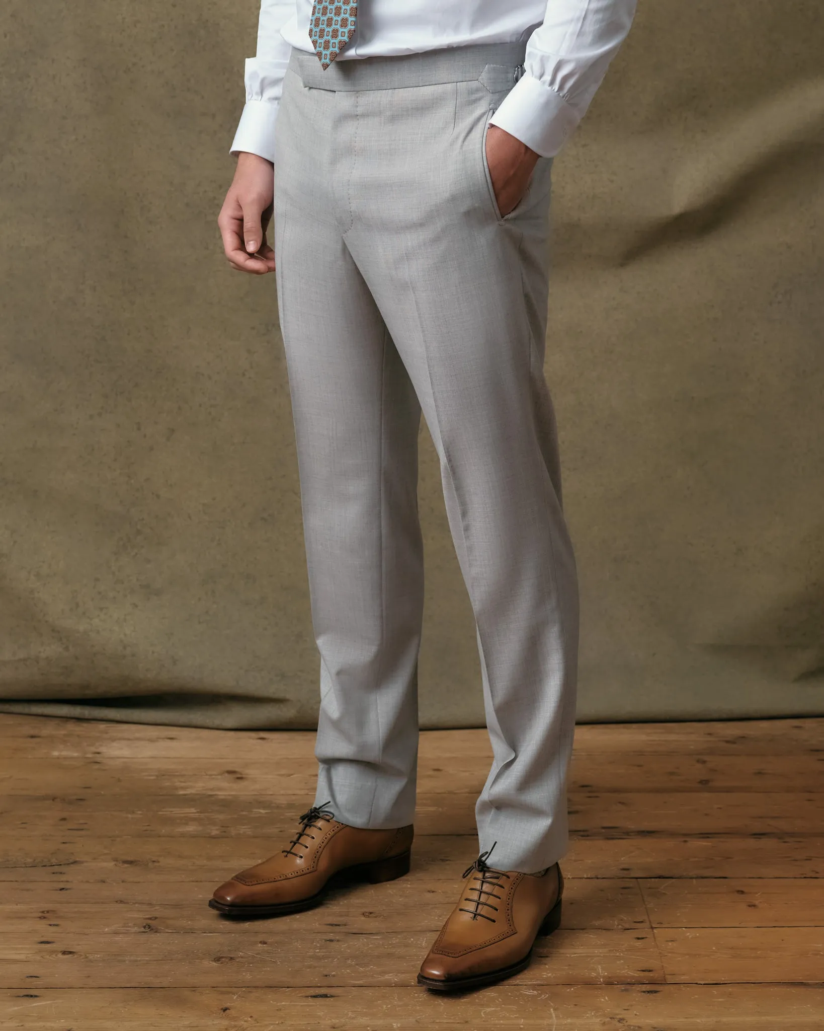 Light Grey Notch Lapel Suit