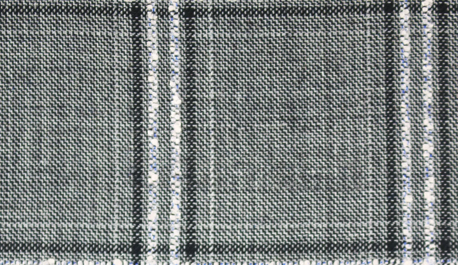 Light Grey with Black and White Slub Check Windowpane Long Suit