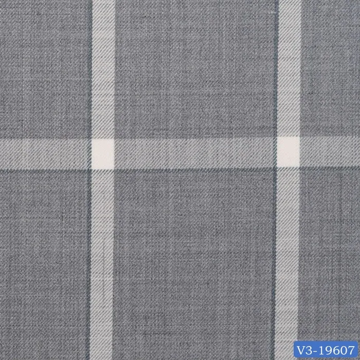 Light Grey with White Check Windowpane Regular Suit