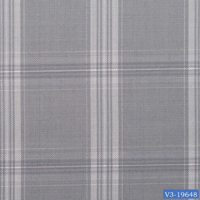 Light Steel Grey with Cream Check Short Suit