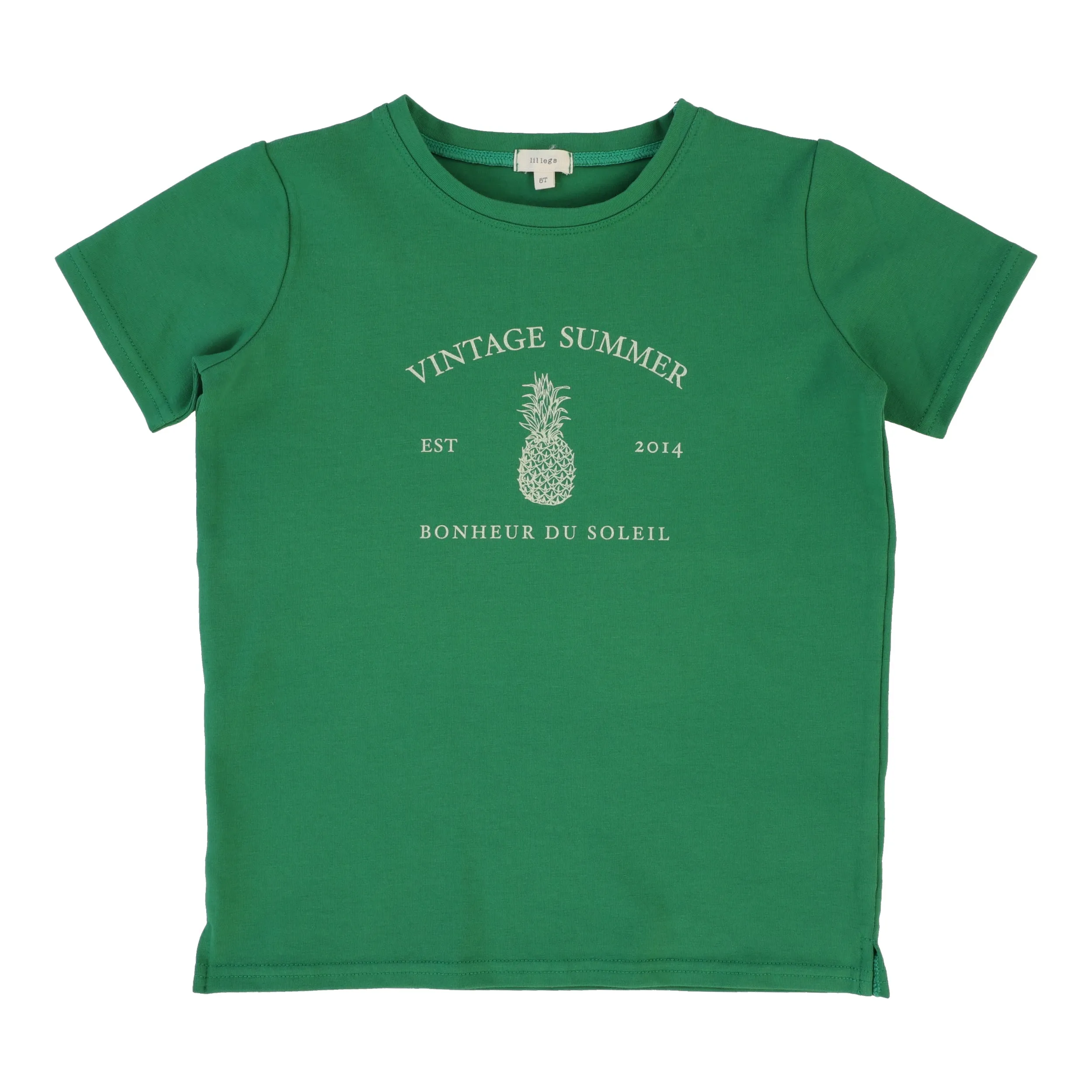 Lil Legs Boys Print T-Shirt Short Sleeve - Green (Vintage Contrast Collection)