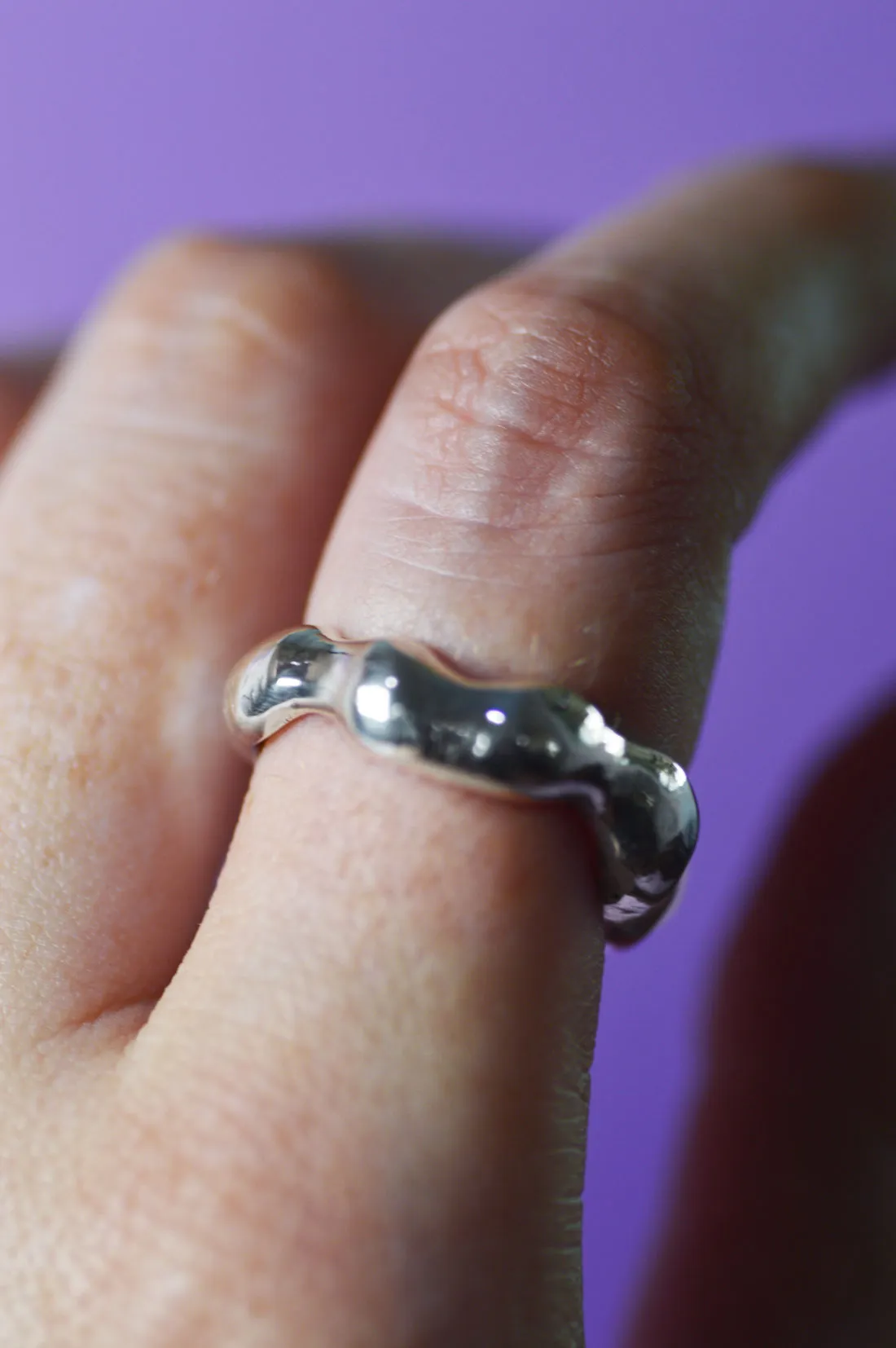 Liquid Silver Band Ring