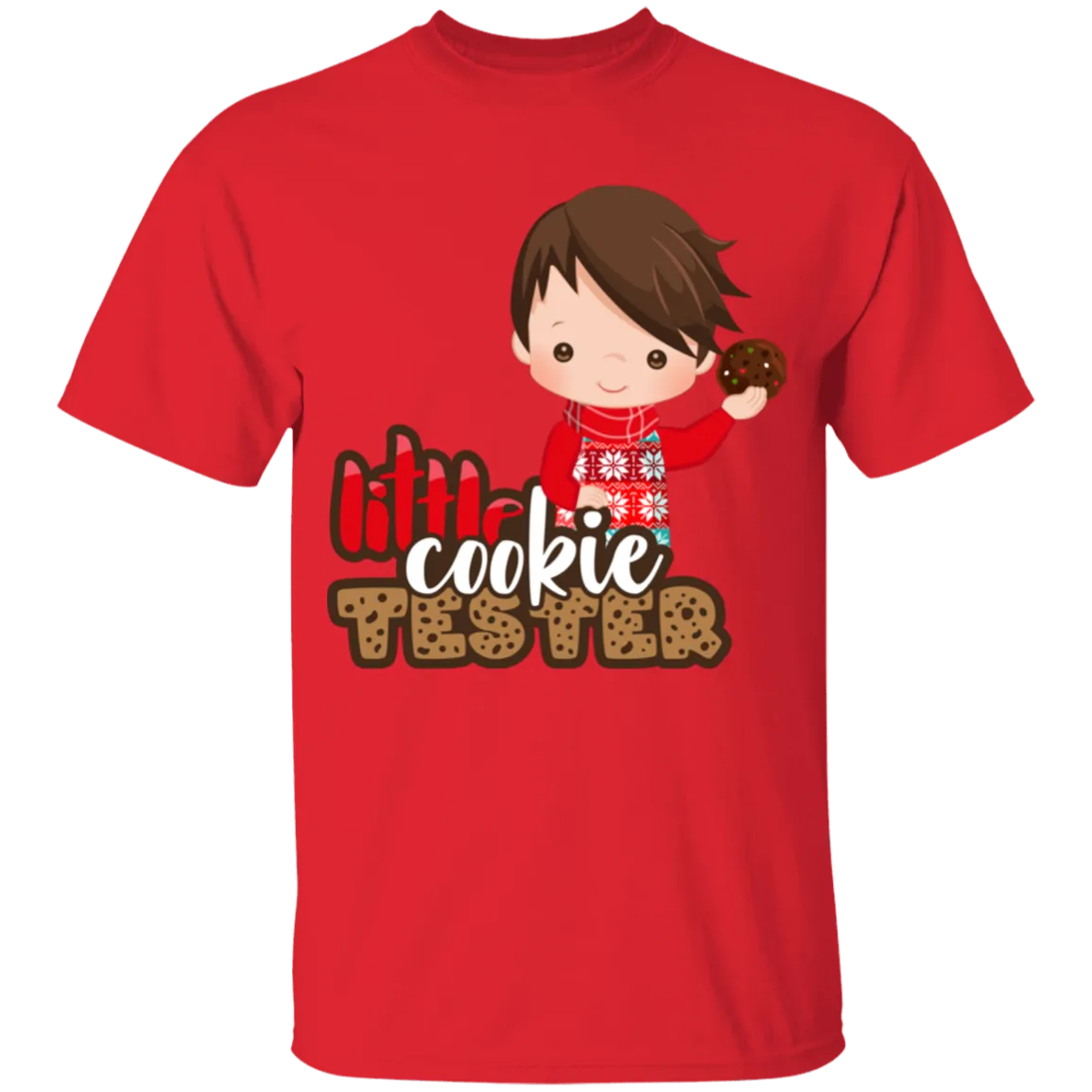 Little Cookie Test Dark Hair Boy 100% Cotton T-Shirt
