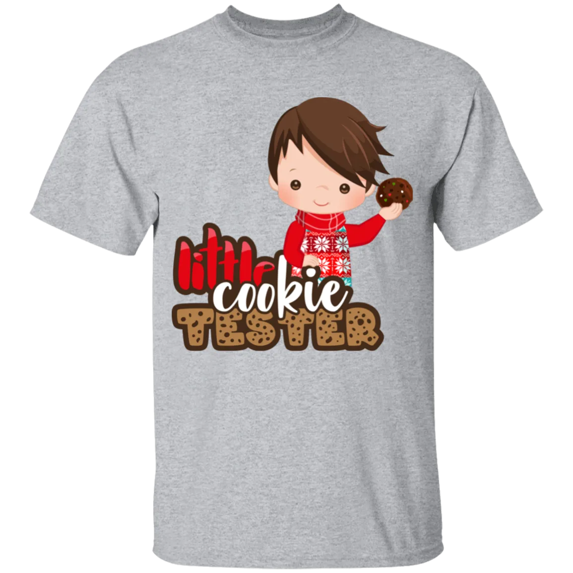 Little Cookie Test Dark Hair Boy 100% Cotton T-Shirt