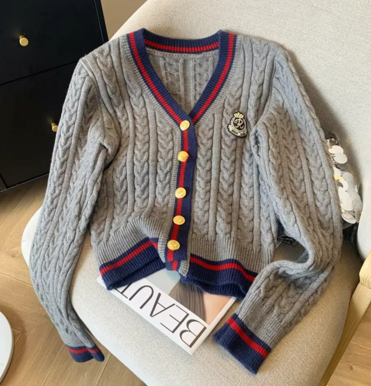 LOLI STRIPED PREPPY SWEATER