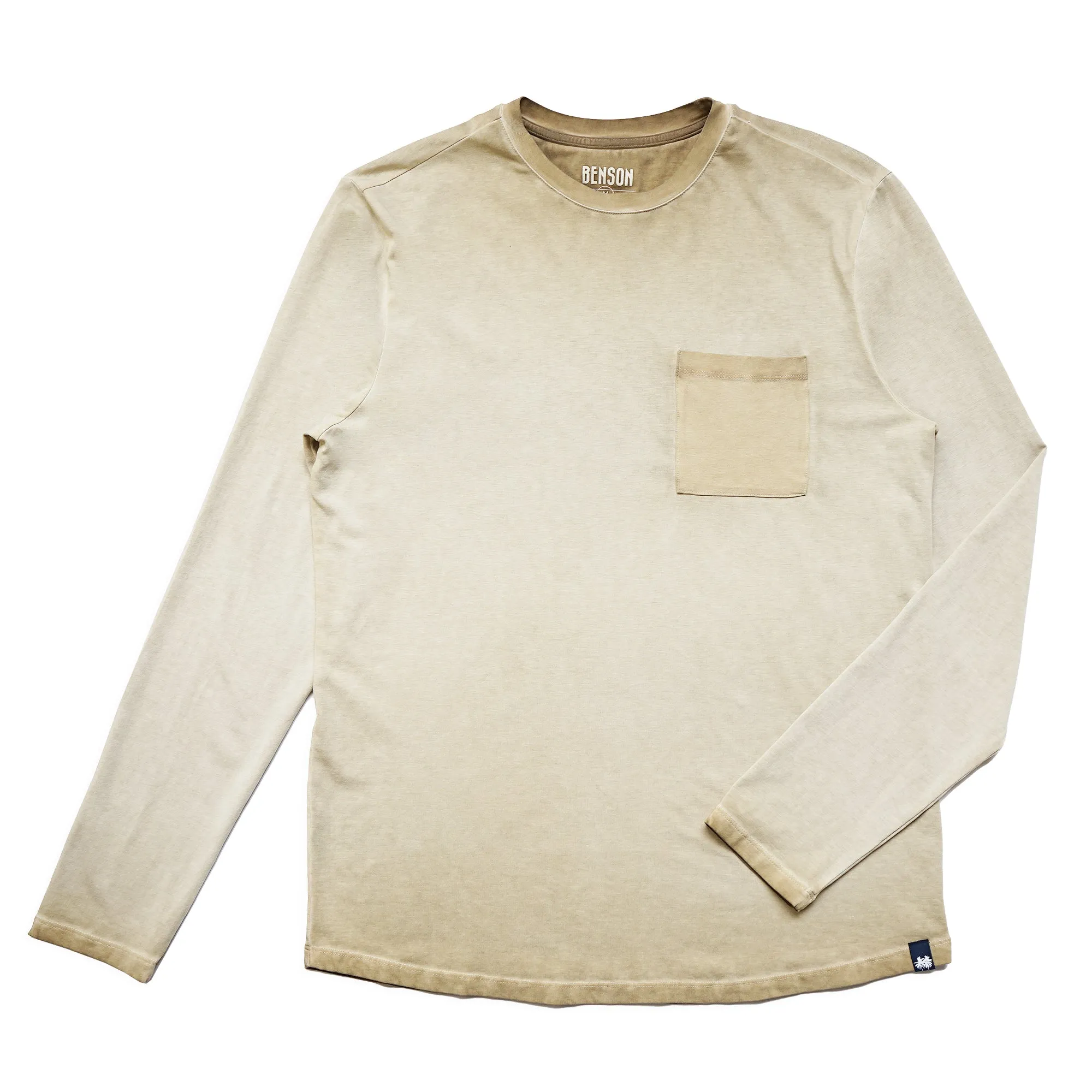 Long Beach Oil-Washed Olive Long Sleeve Tee