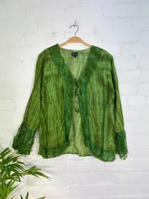 Long Sleeve Tie front Top