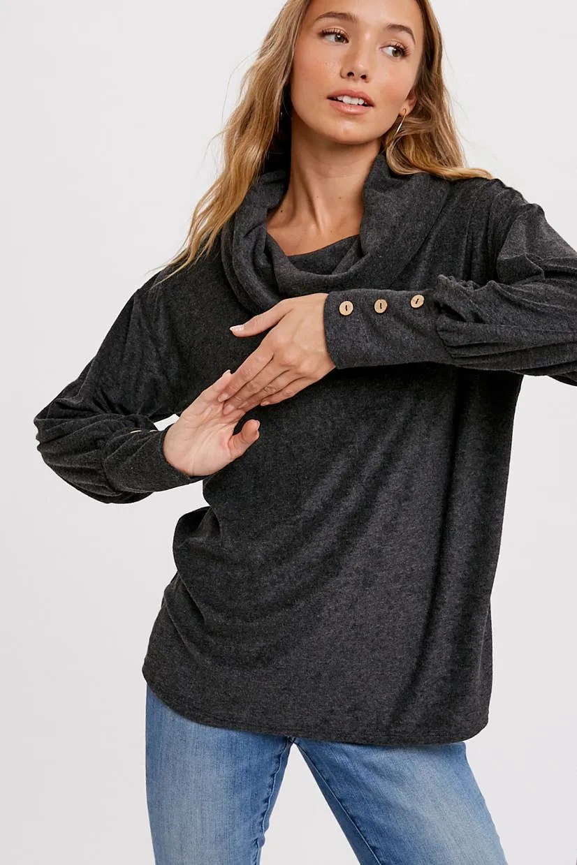 Loop Cowl Neck Top