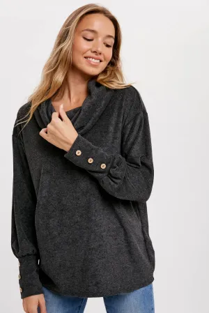 Loop Cowl Neck Top
