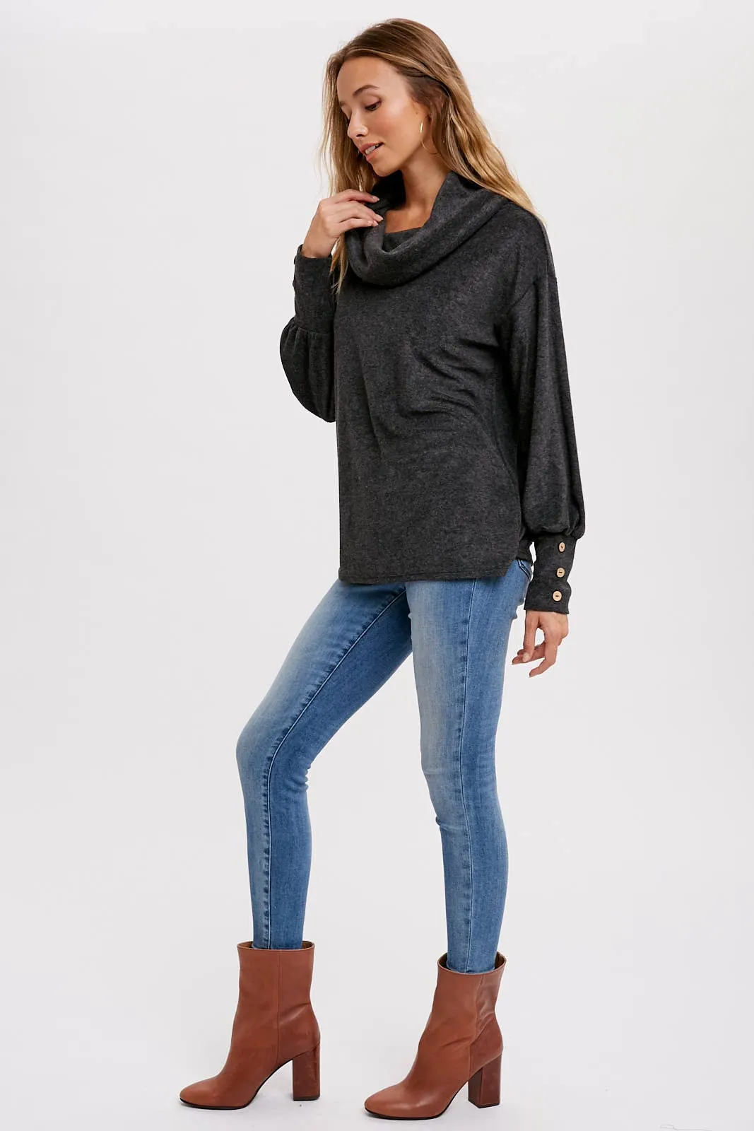 Loop Cowl Neck Top